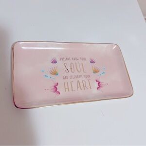 Pink Decorative Tray with Inspirational Quote